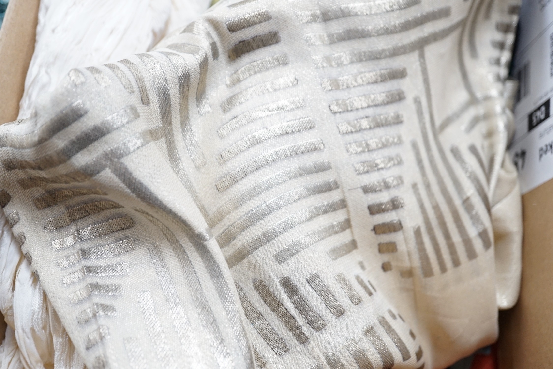 A 1930’s lamé length of fabric and other woven and printed fabrics from 1920’s-60’s